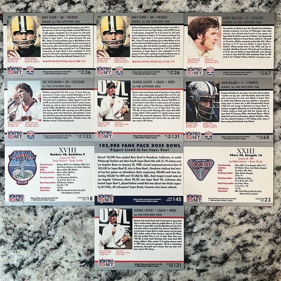 1990 Rare NFL Pro Set Super Bowl Supermen football cards in good condition. - Picture 2 of 10